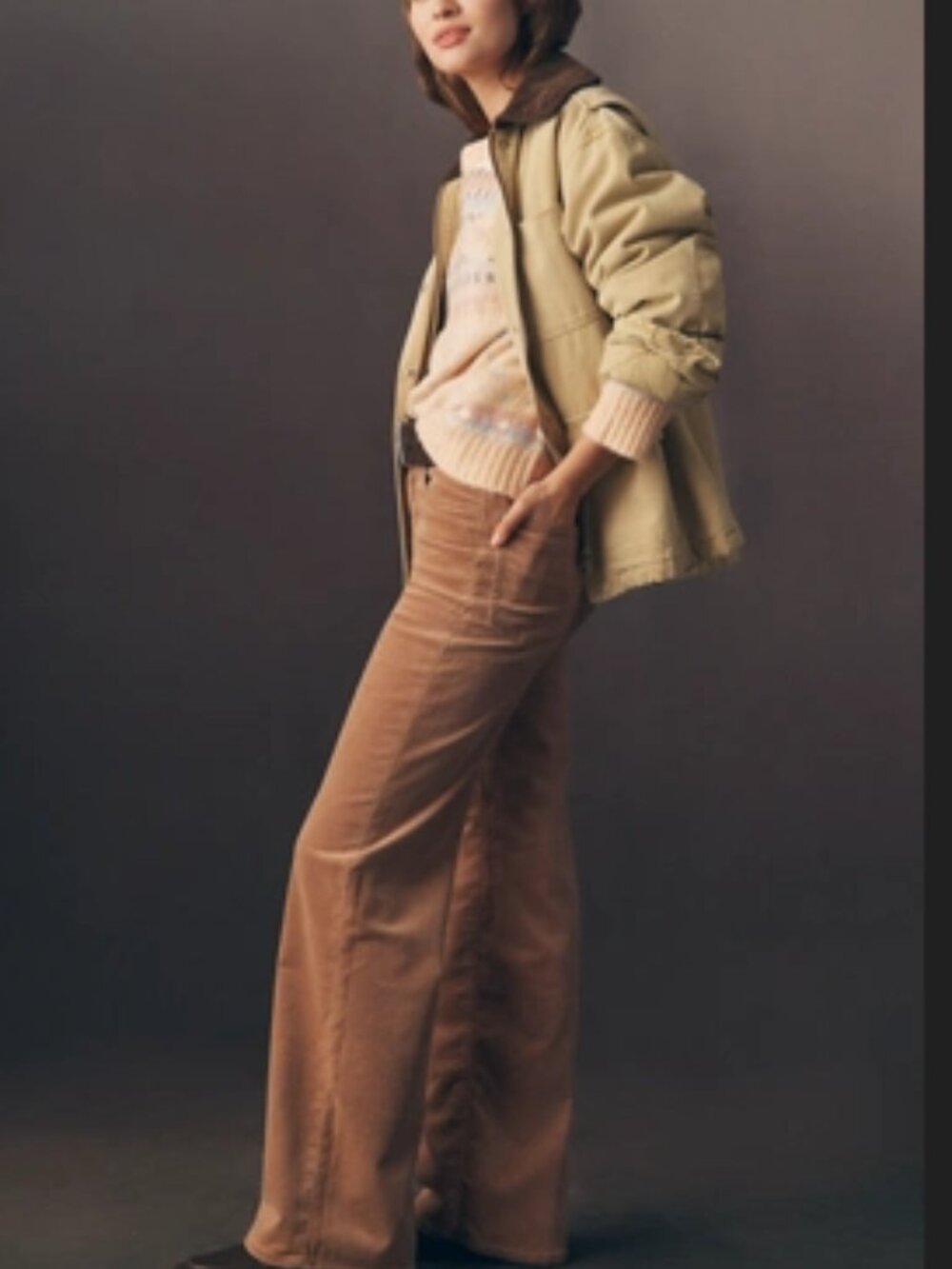 NWT Anthropologie Pilcro The Austyn High Rise Corduroy Wide Leg Pants Size 27 - Picture 2 of 6